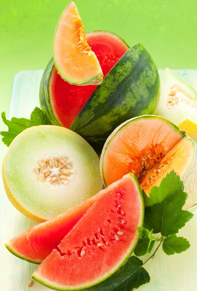 Melouny a vodní meloun — Stock fotografie
