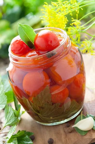 Conservas de tomates caseiros — Fotografia de Stock
