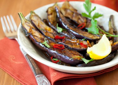 Grilled eggplants clipart