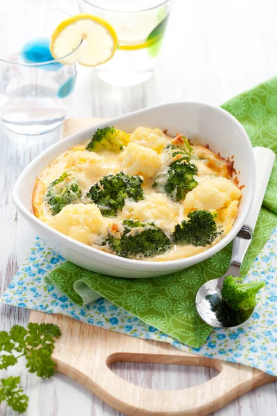 Broccoli e gratin di cavolfiore — Foto Stock