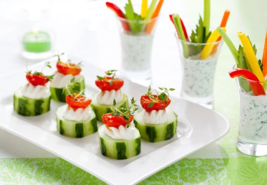 Holiday vegetable appetizers clipart