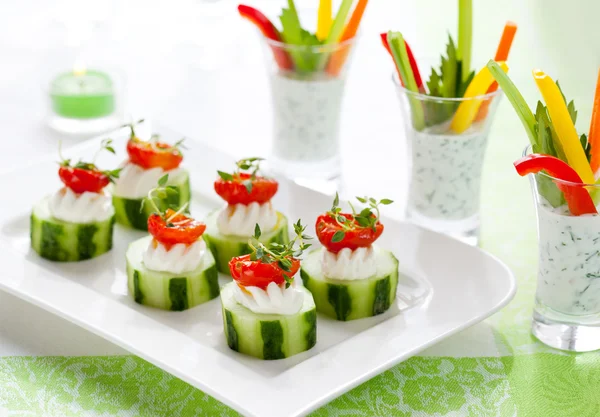 Holiday vegetable appetizers — Stock Photo, Image