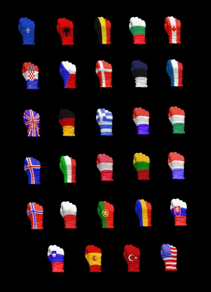 NATO bayrakları — Stok fotoğraf
