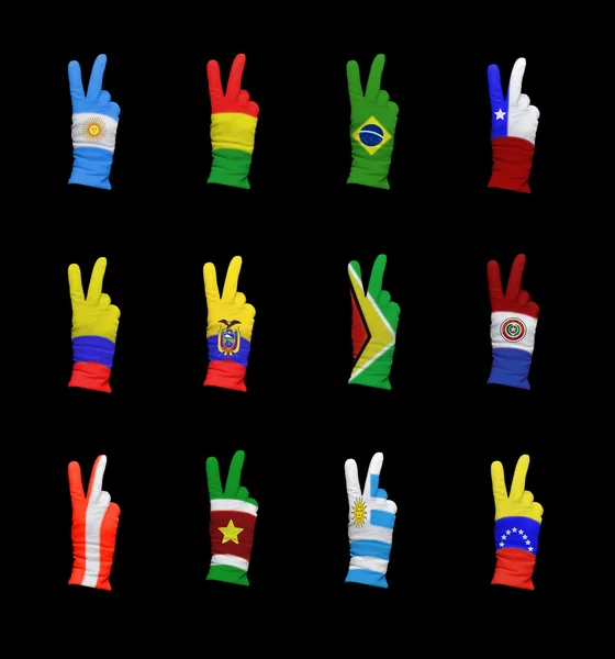 Νότιας Αμερικής σημαίες — Φωτογραφία Αρχείου