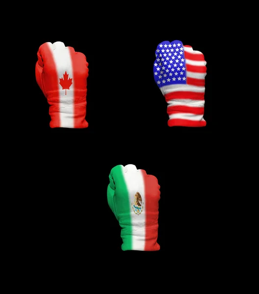 Banderas de Estados Unidos, Canadá y México —  Fotos de Stock