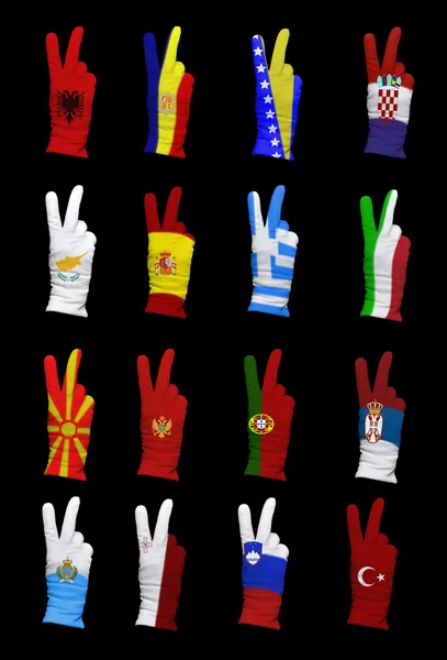Flaggor i södra Europa — Stockfoto