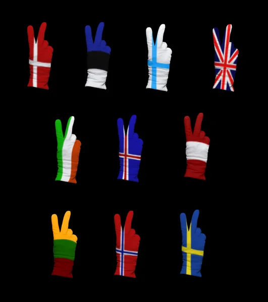 Lijst van vlaggen van Noord-Europa — Stockfoto