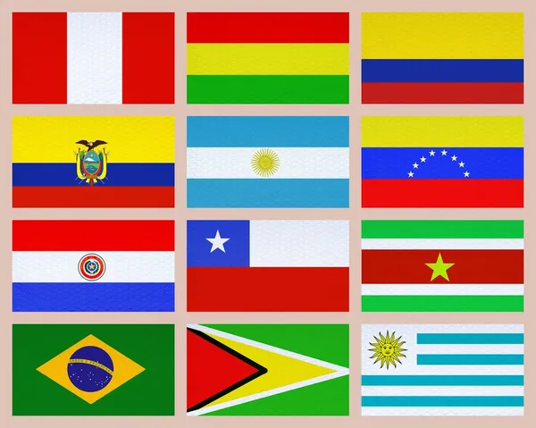 Zuid-Amerikaanse vlaggen — Stockfoto