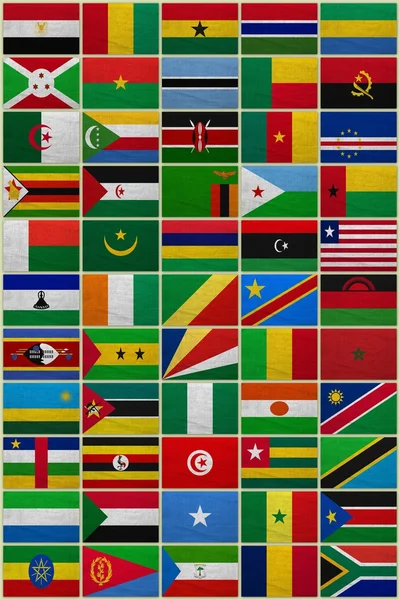 Flaggen aller afrikanischen Länder — Stockfoto