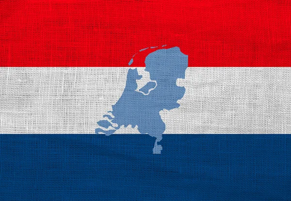 Drapeau et carte des Pays-Bas sur un sac — Photo