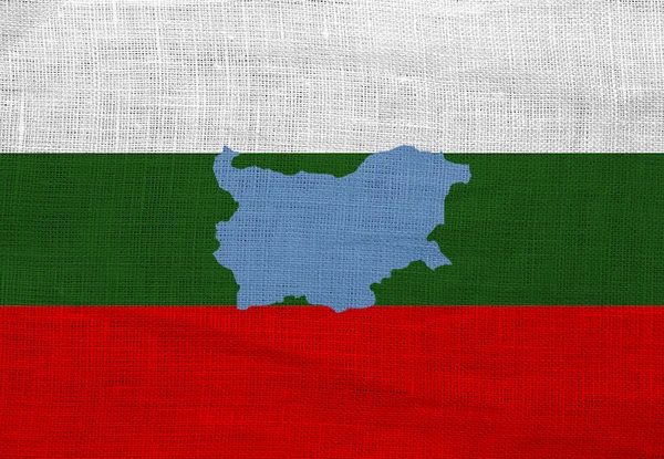 Drapeau et carte de Bulgarie sur un sac — Photo