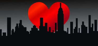 City skyline love new york america clipart