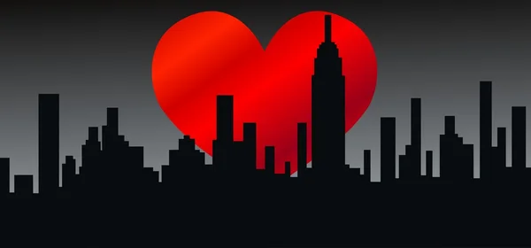 Ville skyline amour new york america — Image vectorielle