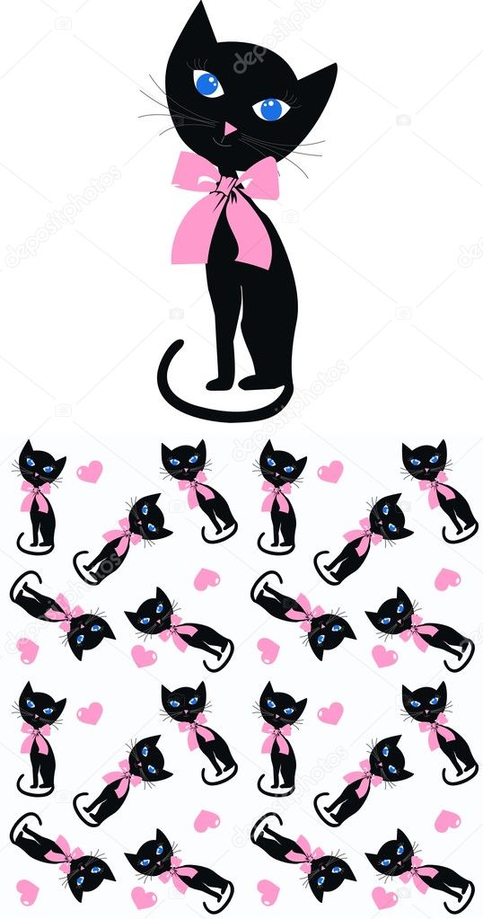 Seamless cat pattern