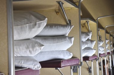 Cushions in the Russian train clipart