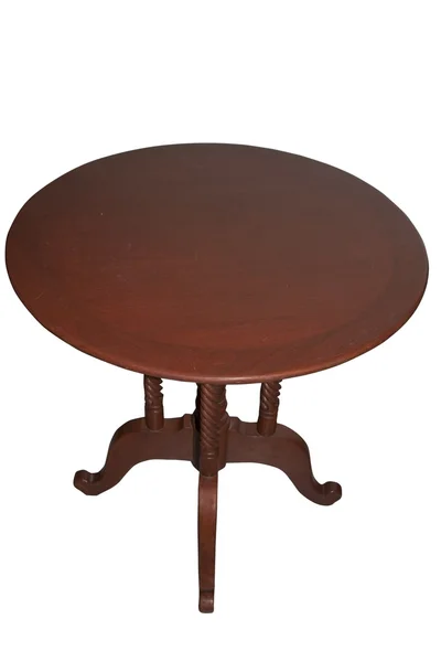 Kahverengi yuvarlak masa — Stok fotoğraf