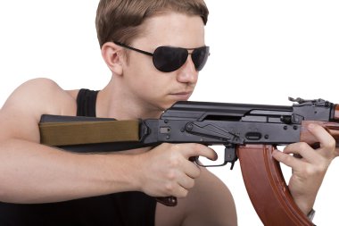 Man with gun clipart