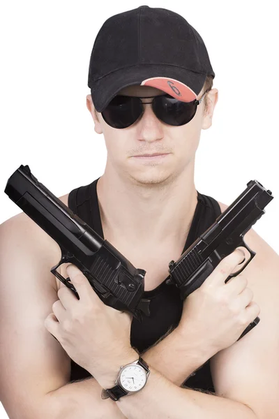 Homem com duas armas — Fotografia de Stock