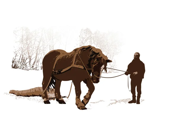 馬のログ — ストックベクタ