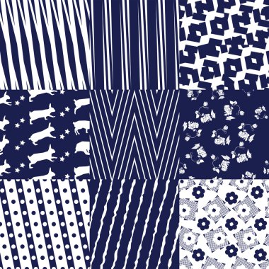 Blue Seamless Patterns clipart