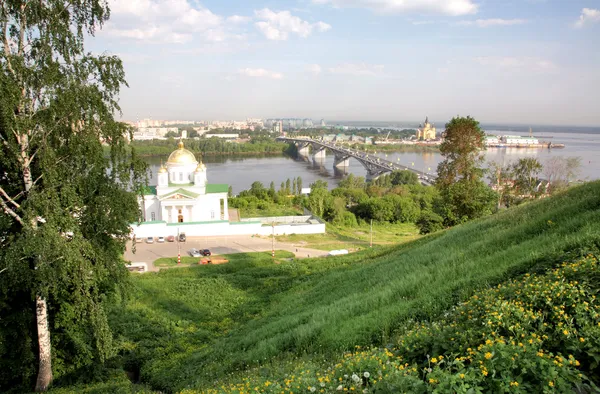 Spring may view of Niznhy Novgorod Russia — Stock Photo, Image