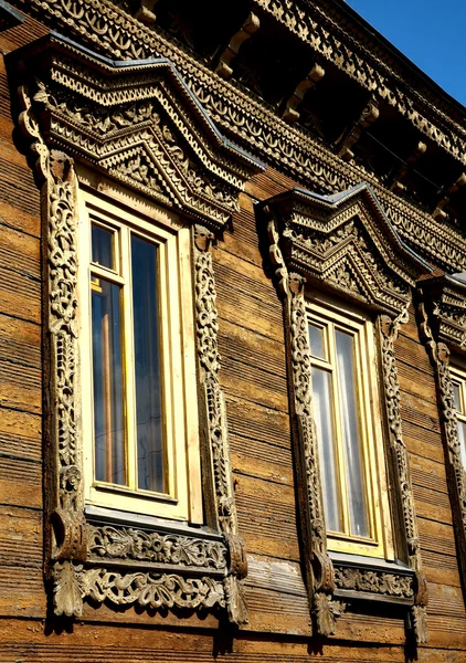 Window decoration 19th-century Nizhny Novgorod Russia — Stock Photo, Image