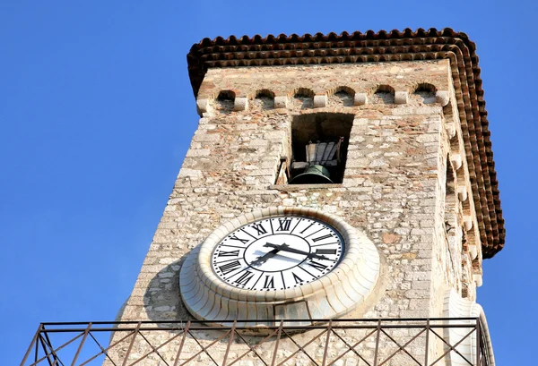 stock image Bell tower of Church Notre Dame clock Cannes France