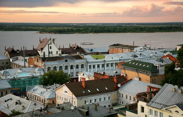 Волшебный закат в Нижнем Новгороде — стоковое фото