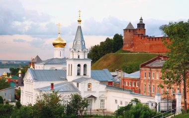 nizhny novgorod, Rusya'nın renkli gün batımı görünümü