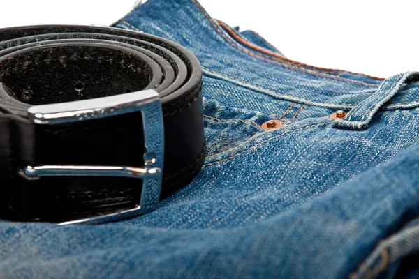 Jeans e cinto — Fotografia de Stock