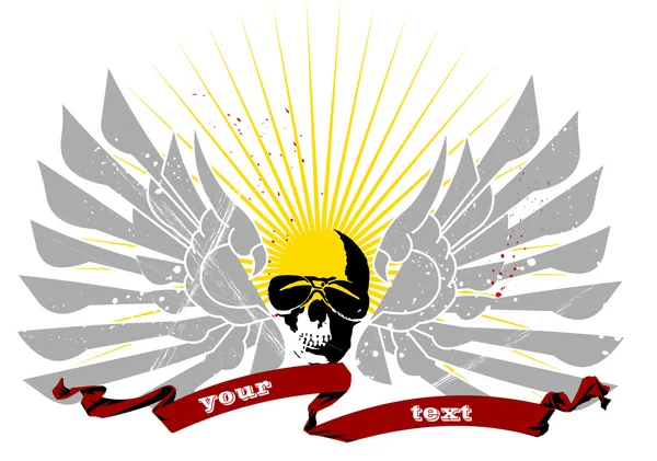 Illustration fliegender Totenkopf Hintergrund — Stockvektor