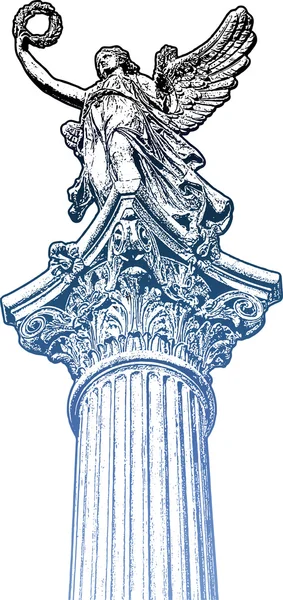 Estátua de musa dourada, a cabeça do candelabro — Vetor de Stock