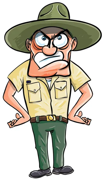 Angry cartoon drill sargent. — Stock Vector