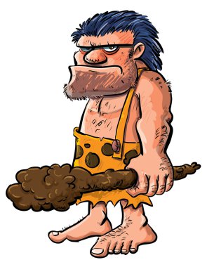 Cartoon caveman with a club. clipart
