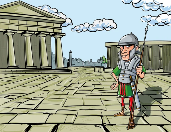 Dibujos animados Legionario romano — Archivo Imágenes Vectoriales