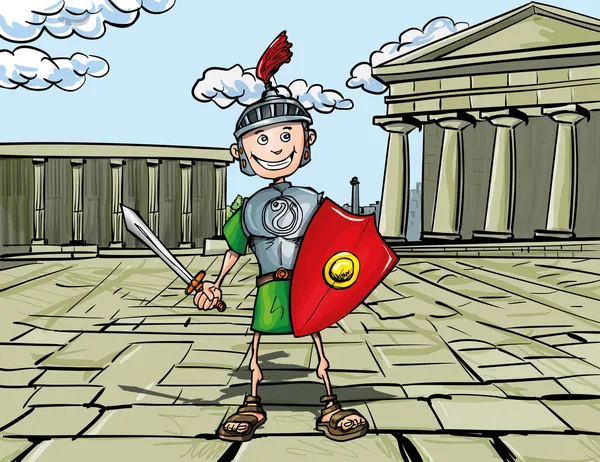Dibujos animados Legionario romano — Vector de stock