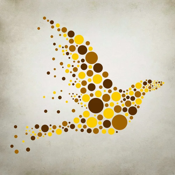 Силуэт птицы кругов на сером фоне — стоковое фото