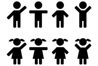 Children silhouettes clipart