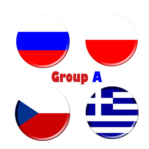 Group a euro 2012 czech poland greek russian — Stock Photo, Image