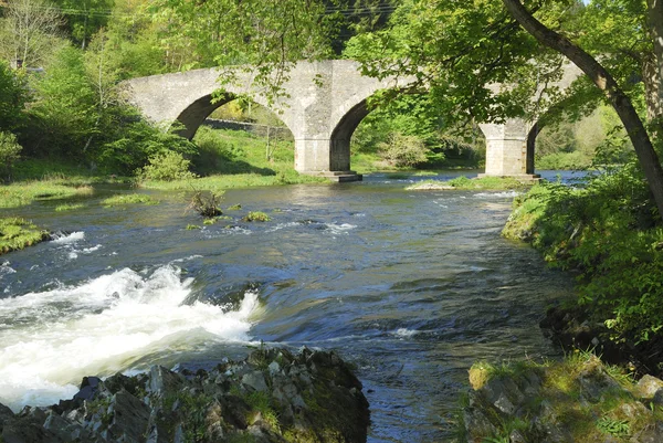 Ponte Yair no rio Tweed perto de Selkirk no verão — Fotografia de Stock