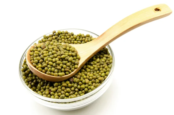 stock image Soybeans in a wooden spoon