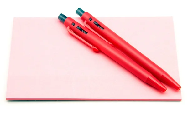 Note paper and pens — Stock Photo, Image