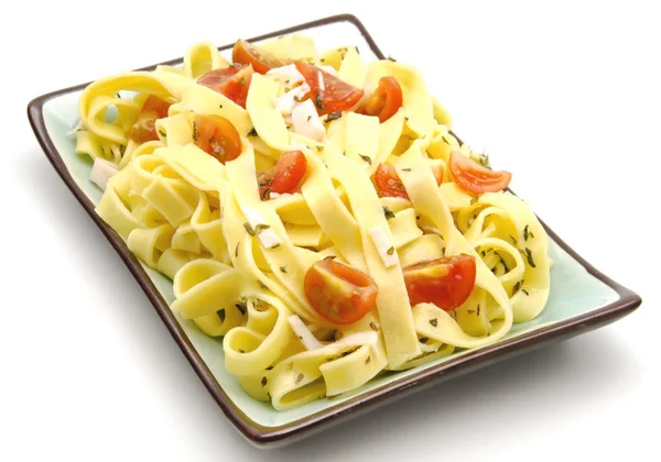 토마토와 접시 국수 — 스톡 사진