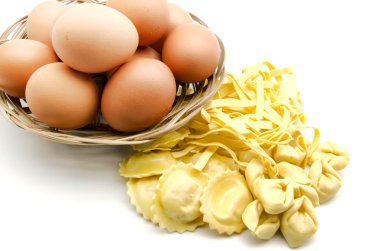 Italian pasta with eggs clipart