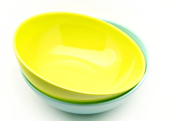 Χρωματιστά πλαστικά πιάτα — Φωτογραφία Αρχείου
