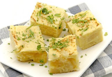 Pieces of omelets potatoes clipart