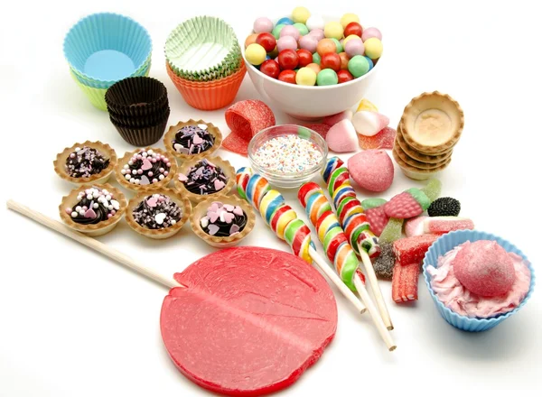 Válogatott cukorkák és édességek — Stock Fotó