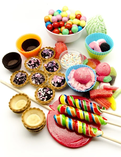 Różne cukierki i słodycze — Zdjęcie stockowe