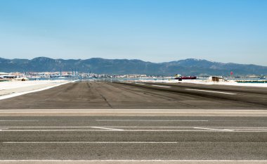 Runway of Gibraltar airport clipart