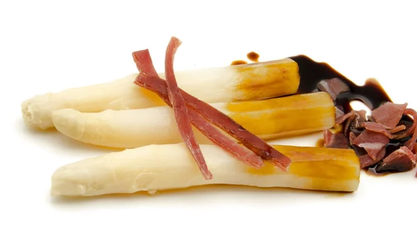 White asparagus with honey — Stock Photo, Image